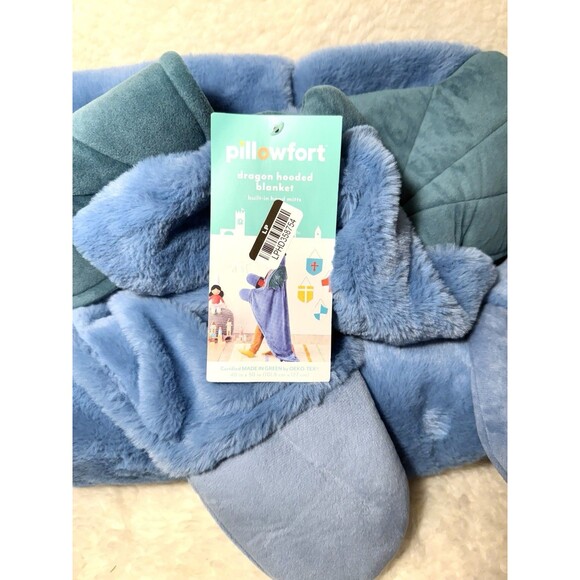 Dragon Kids' Hooded Blanket Soft and Cuddly 40x50 Blue - Pillowfort - NEW - Picture 4 of 4